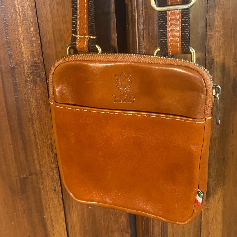 Brown Italian Leather Crossbody Bag (New)